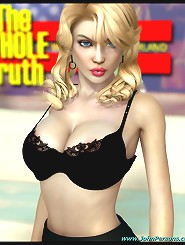 Busty white blonde girl charms a sultry naked ebony man in great scene of 3d comics