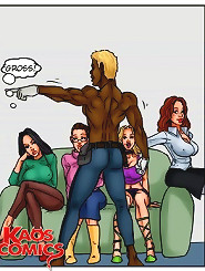 Crazy black cartoon porn orgy for naughty MILFs serving big black cock