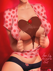 Booby lady on the xxx cartoons wish everyone a happy St. Valentine's day and expects what you got plenty of love-making